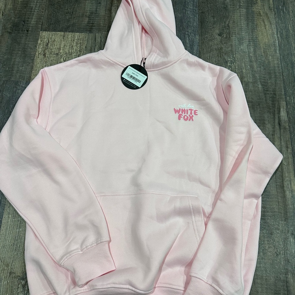 White Fox Pink Hoodie